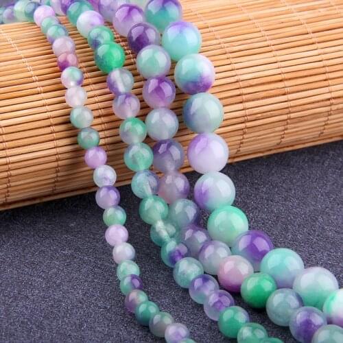 Natural Stone Purple Chalcedony Agates Beads Spacer Stone Loose Beads for jewelry making bracelet Chalcedony 15'' strand