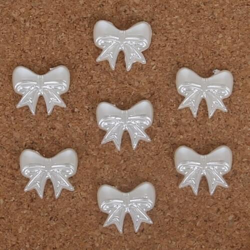 100 PCS Multi-size Imitation Pearls Half Round Flatback Flower Beads For DIY Jewelry Craft Scrapbook Decoration