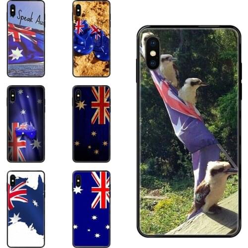 Black Soft TPU Case Coque Cover New Australian Australia Flag For iPhone 11 12 Pro XS Max X 8 7 6s Plus 5 SE 11 12 XR SE 2020