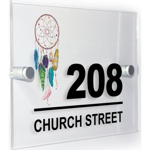 DIY House Number Dream Catcher Modern Style Personalised House Number Plaque