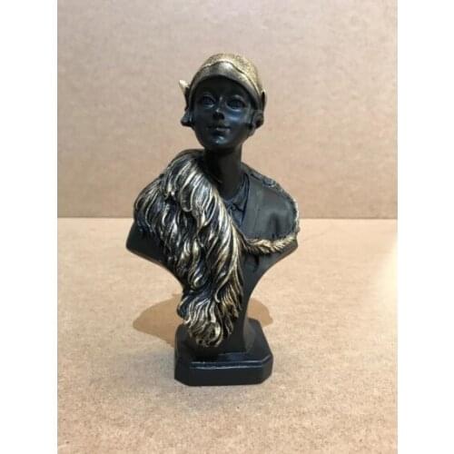 GIRL IN POLYESTER COATS SCULPTURE PAINTED 18 * 10CM