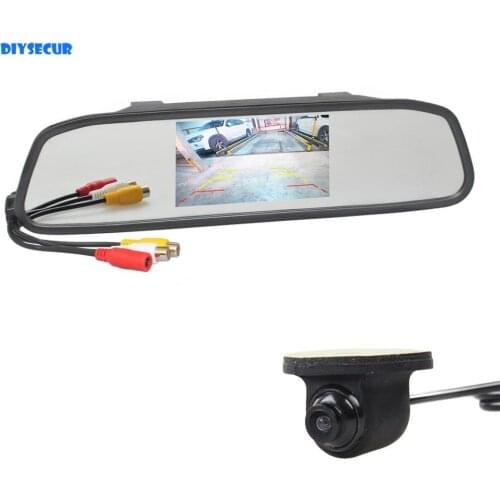 DIYSECUR 4.3" TFT LCD Display Car Monitor Rear View Mirror Monitor + Parking Camera Backup Rear / Front / Side View Camera