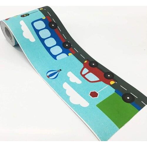 GLOW4U Self-adhesive Kids Cartoon Wallpaper Wall Border for Boys Living Room Bedroom Wall Furniture Sticker Decal Removable