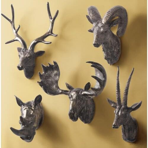 THE HEAD OF THE ANIMAL LIVING ROOM WALL DECORATION MURAL BACKGROUND WALL ORNAMENTS HANGING PENDANT DEER HEAD STEREO