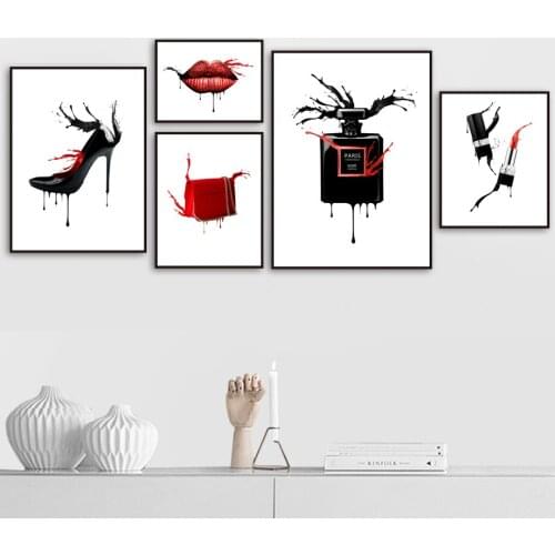 Canvas HD Prints Modern Pictures Perfume Lipstick Wall Art Nordic Style Painting Home Decoration Modular Poster For Living Room