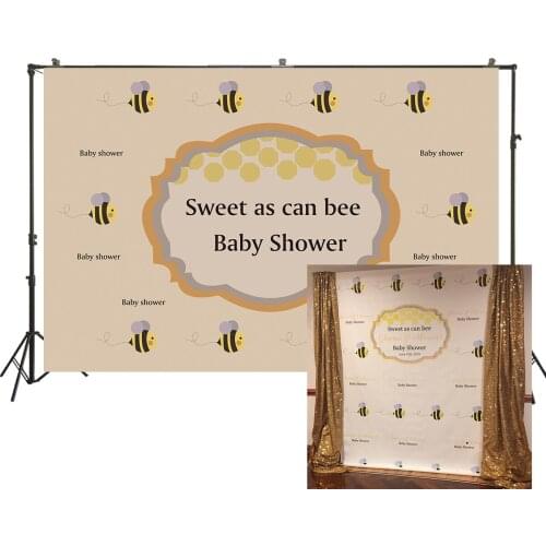 HUAYI Photography Backdrop Birthday Baby Shower Child Photo Background Sweet as can bee theme Studio Photo Booth Backdrop W-2254
