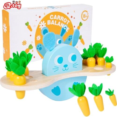 Montessori Rabbit Carrot Counting Balanced Game Radish Pulling Children Early Wooden Toy Logical Thinking Education Math Toys