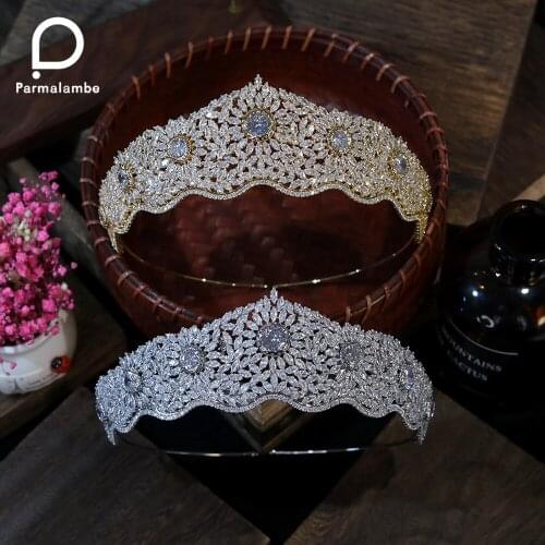 Retro Princess Crystal Headwear Bridal Tiaras Crowns For Women Wedding Hair Accessories Prom Crown Cubic Zirconia Jewelry