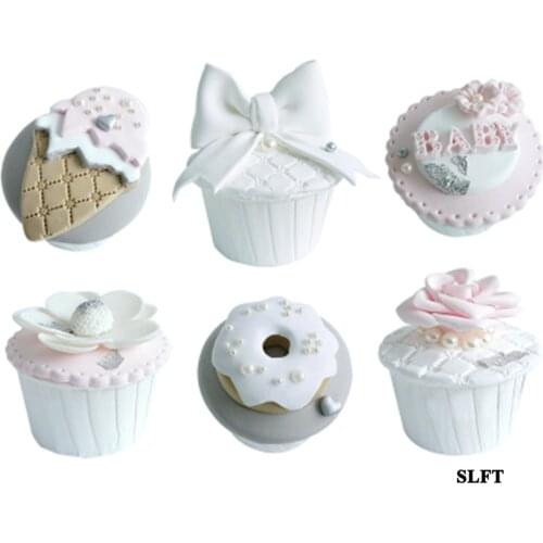 Store shop baby birthday decoration artificial food model display props ice cream bowknot rose flower simulation fake cup cake