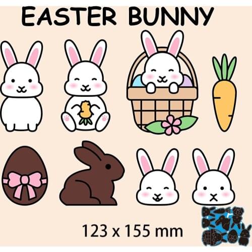 123*155mm EASTER BUNNY new Metal Cutting Dies for decoration card DIY Scrapbooking stencil Paper Craft Album template Dies