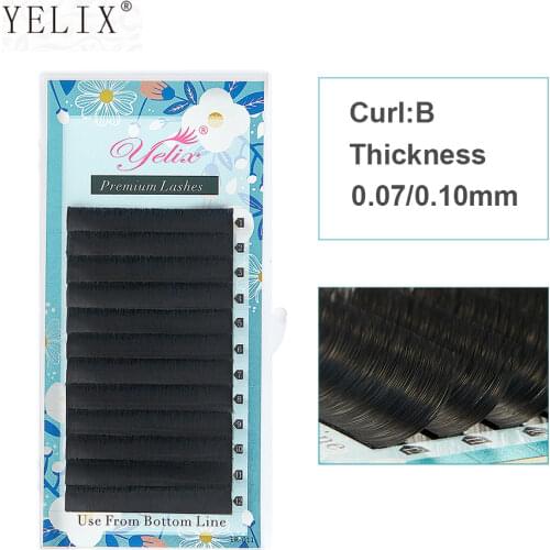 Yelix B curl Matte Silk Individual Natural Mink Eyelash Extension High Quality false eyelashes Soft