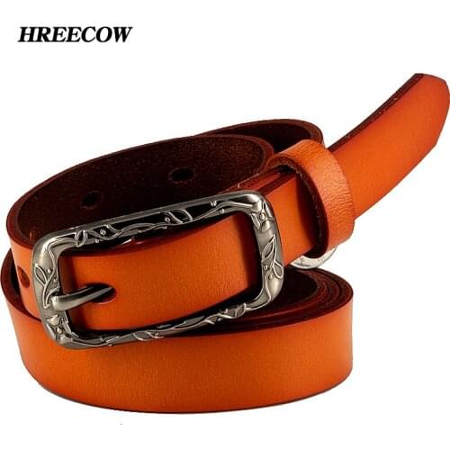 2017 new Womens strap genuine leather casual all-match Women brief leather belt womens strap belt students pure color belts