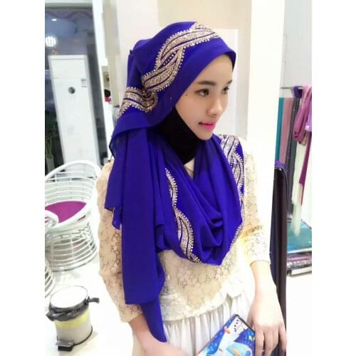 New Muslim Scarf Women Shiny Gold Thread Shawls Soft Chiffon Scarves Head Wrap Muslim Head Scarf Hijab Muffler