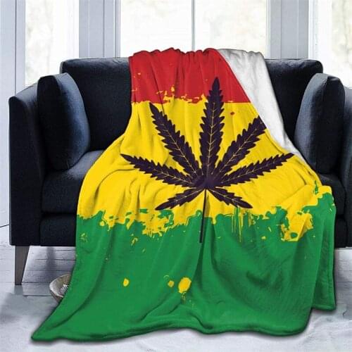 Rastafarian Flag Navajo Cubre Camara Green Throw Blanket 3D Print On Demand Sherpa Super Comfortable For Sofa Thin Quilt Nordic