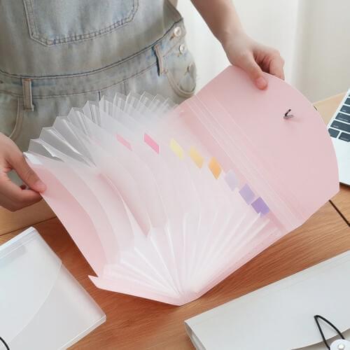 PP B5 File Folder Document Bag Receipt File Expanding Wallet Bill Folder 13 Pockets Ticket Card Holder Organizer Office Supplies