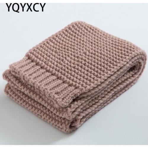 YQYXCY Winter Scarf Children Knitted Warm Collar Solid Color Korean Casual Hijab Scarf Girls Boys Accessories Windproof Warm