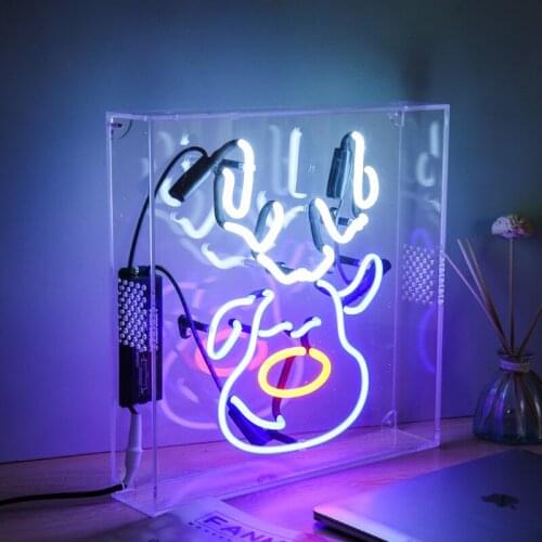 Blue Neon Cartoon Sign Lighting Box Illuminated Led Letters