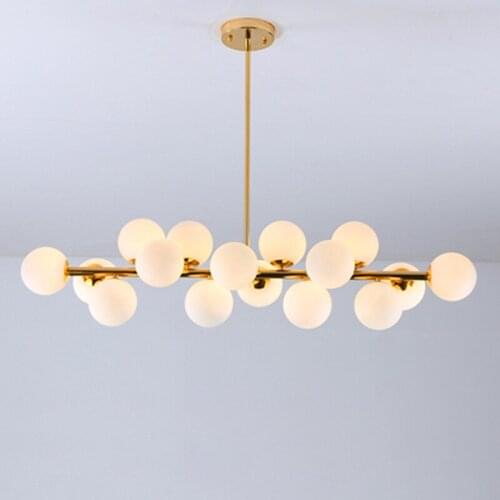 Modern Glass Chandelier White Gold Led Lamps for Living Room Kitchen Dining Table Classic Lighting Fixtures Decorative Lights
