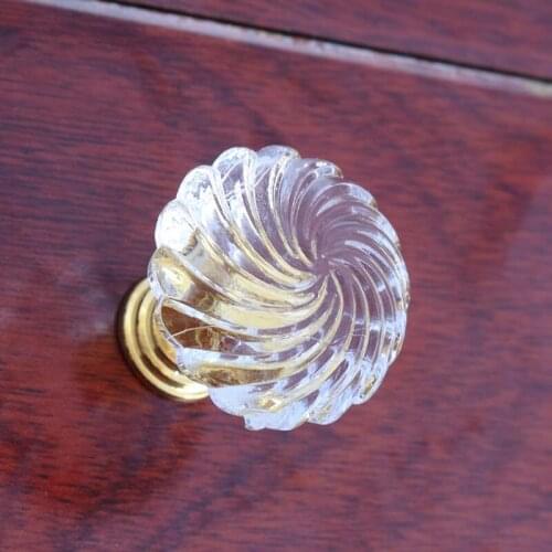 Modern simple fashion clear shell acrylic drawer shoe cabinet knobs pulls golden dresser door handles knobs