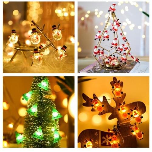 2M Snowflake Santa Claus LED Garland String Lights Merry Christmas Decoration for Home Xmas Tree Ornament Navidad Natal New Year