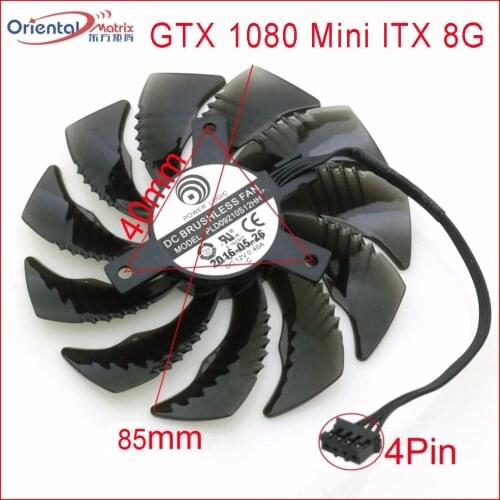 Free Shipping PLD09210S12HH DC12V 0.40A 85mm 40*40*40mm VGA Fan For Gigabyte GTX 1080 Mini ITX 8G Graphics Card Cooling Fan 4Pin