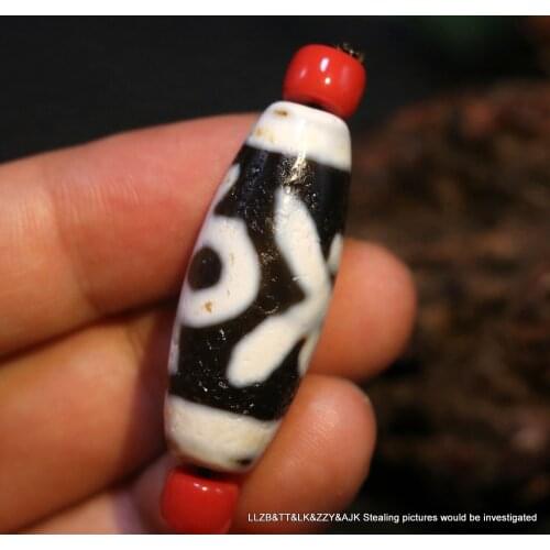 Magic Tibetan Old Agate Guiren Tairen Lucky Man dZi Bead Amulet Pendant Top 5A+ Timestown UPD210825A1