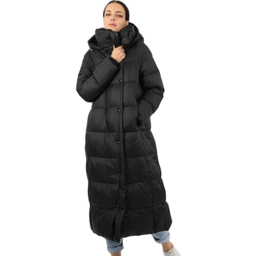 Womens long down jacket parka outwear with hood quilted coat female plus size Cotton clothes Warm Fashion Top Quality 19-079