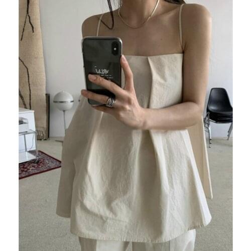 Korean Style Women Sleeveless Camis Wild Solid Color Fashion Ladies Camis Summer New 2020 Women Tops U488