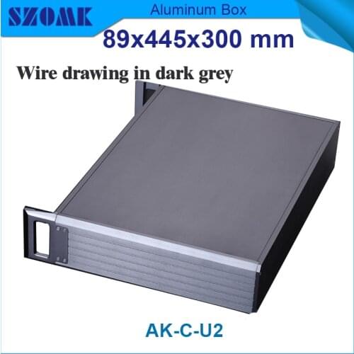 1 piece 3 U chassis instrument aluminum box fit device 67x401x269mm Black color Aluminum Low Cost Mini-itx Embeded