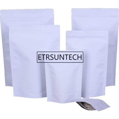 1000pcs White Zipper Brown Kraft aluminizing pouch,Stand up kraft paper aluminium foil bag Resealable Grip seal