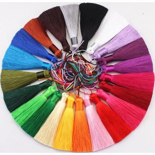 Wholesale 12pcs/lot 8cm short fat tassel silk fringe sewing bang tassel trim decorative key tassels for curtain home decoration