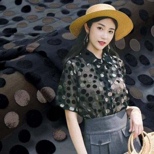 2020 kpop Wave point burnt-out velvet fabric for dress ткань хлопок ткани bazin riche getzner african фатин tissu telas tela DIY