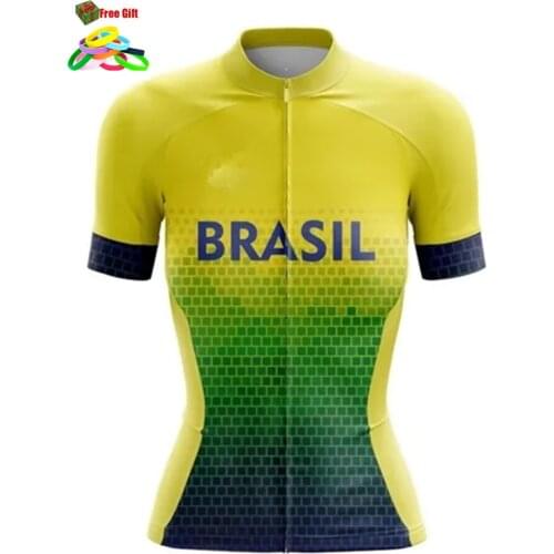 2021 Brazil cycling jerseys short sleeve cuff summer winter riding jacket lady road cycling shirt Maillot Ropa MTB