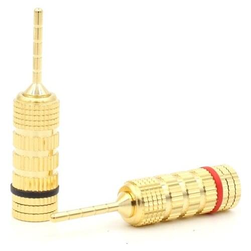 8pcs High quality HIFI Speaker Cable wire Plug Connector Gold Spade Banana to Pin Adapter