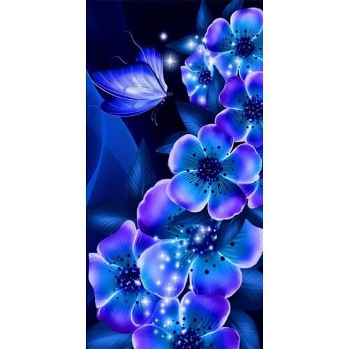 Full Square Round Drill 5D DIY Diamond Painting Purple Butterfly Flower 3D Embroidery Cross Stitch Mosaic Rhinestone Decor