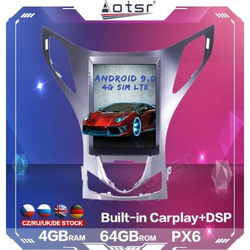 Android 10 Multimedia Tesla Screen PX6 4+64GB For Hyundai AZERA Grandeur i55 2010+ Car Radio Player Auto GPS Navigation 4G WIFI
