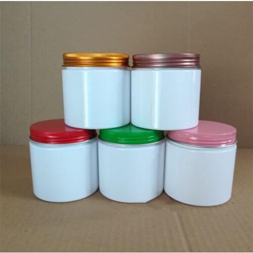 10/30pcs 200ml 250ml Plastic Jar Cosmetic Cream Jar Plastic Pot Aluminum Lid White Colour PET Container Empty Food Packing Cans