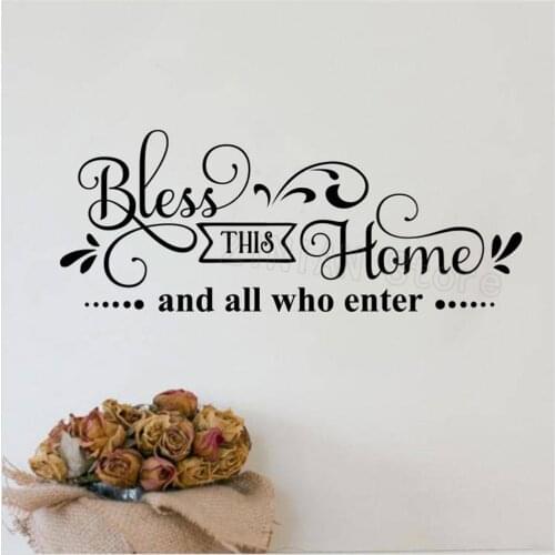 Bless This Home Wall Decal Entryway Decor Decal Christian Wall Sticker Home Decoration Living Room Scripture Stickers Mural Z390