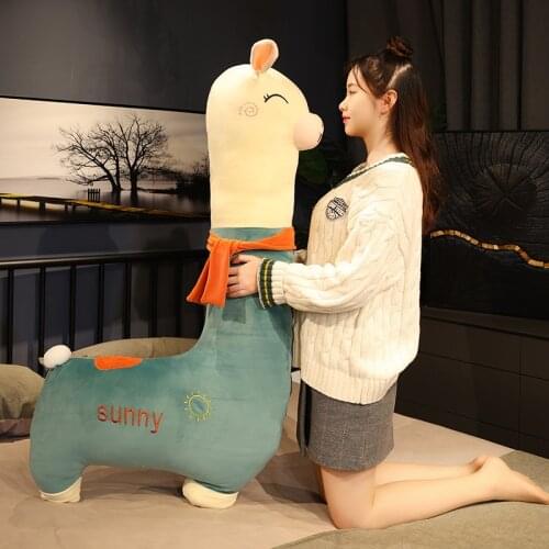Large 70/100CM Kawaii Alpaca Plush Toy Stuffed Cute Sheep Llama Animal Dolls Boyfriend Sleeping Pillow Cushion Kids Lovers Gift