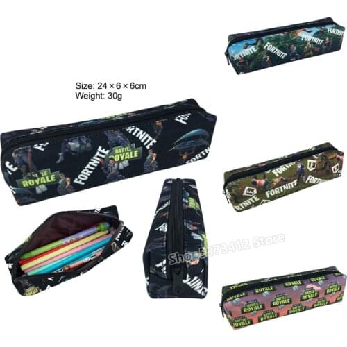 Fortress Night Canvas Pencil Case Fortnites Pencil bag Surrounding The Game Pen Colorful Pattern Small Pen Bag Kids Teens Gifts