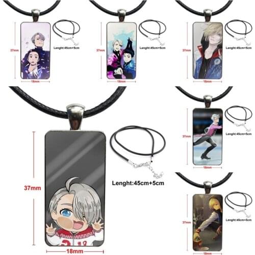 For Wedding Brand Steel Color Jewelry Fashion Statement Necklace Glass Necklaces Pendants Cartoon Yuri On Ice Victor Nikiforov
