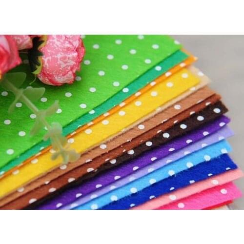 21 MIX COLORS Printed Polka dot Cute Collection Felt Fabric DIY non-woven CRAFT 29x29cm patchwork
