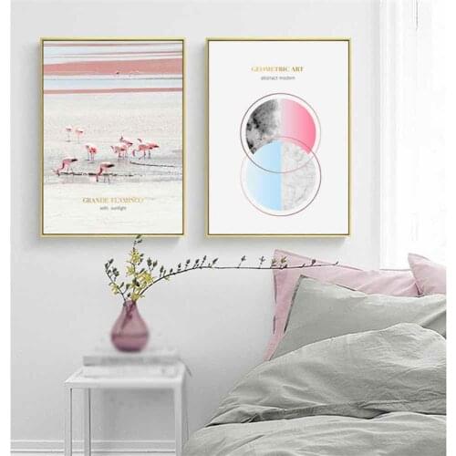 HAOCHU cactus Swan Twilight Canvas Painting For Living Room Home Decor Painting Print Poster Simple Nordic Wall Picture