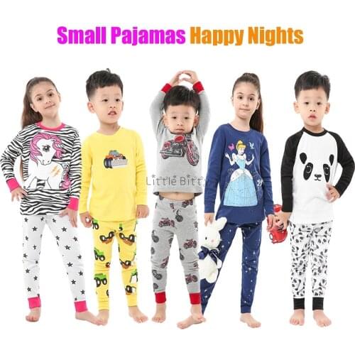 Boys Cotton Motorcycle Pajamas Sets Girls Princess Baby Infantil Panda Pijamas Kids Unicorn Pijama Homewear Nightwear