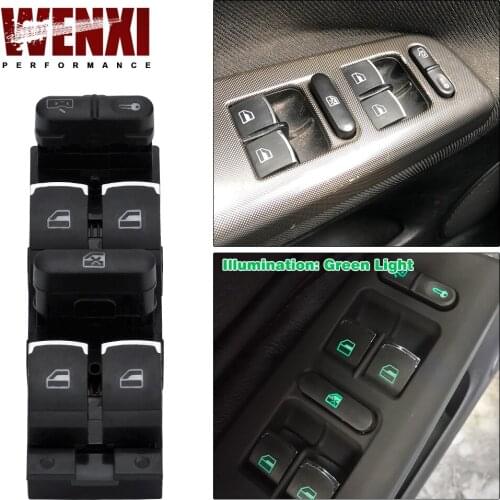 Hight quality master Window Control Switch Button for VW 99-04 GTI Golf 4 Jetta MK4 BORA BEETLE Passat B5 B5.5 Seat Leon KG07
