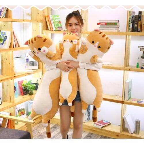 Long Cat Plush Doll Toy 50/70/90cm Big Long Cat Doll Toy Soft Stuffed Animals Sleeping Pillow Accompany Dolls For Baby Kid Gifts