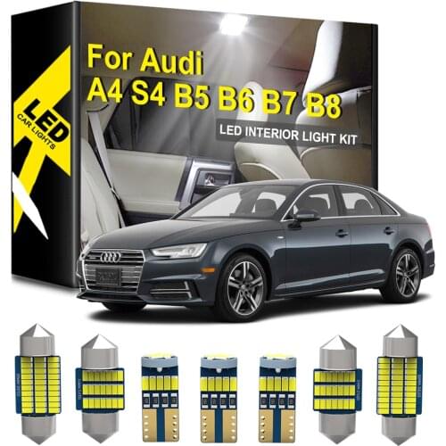 KAMMURI Error Free Canbus Kit For Audi A4 S4 B5 B7 B8 Hatch Sport LED Interior Map Dome Trunk Footwells Door Light White/Blue