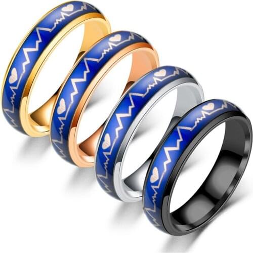Mood Ring Color Temperature Changing Magic Stanless Steel Wedding rings for women men Fashion Jewelry