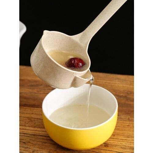 Wheat straw soup spoon artifact household grease filter tablespoon oil separator soup spoon spoon oil filter artifact oil