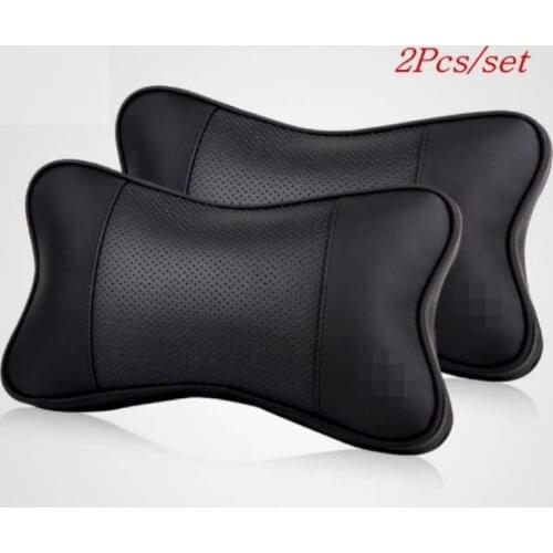 Lyudmila Car headrest For Porsche FOR BMW 3D neck guard with leather cushion pillow bones outfit with a pair automotive supplies